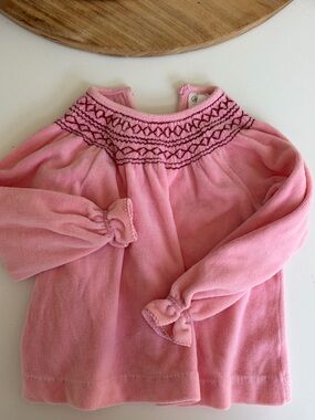 Vintage Pink Toddler Girl Smocked Long Sleeve  Dress 3T